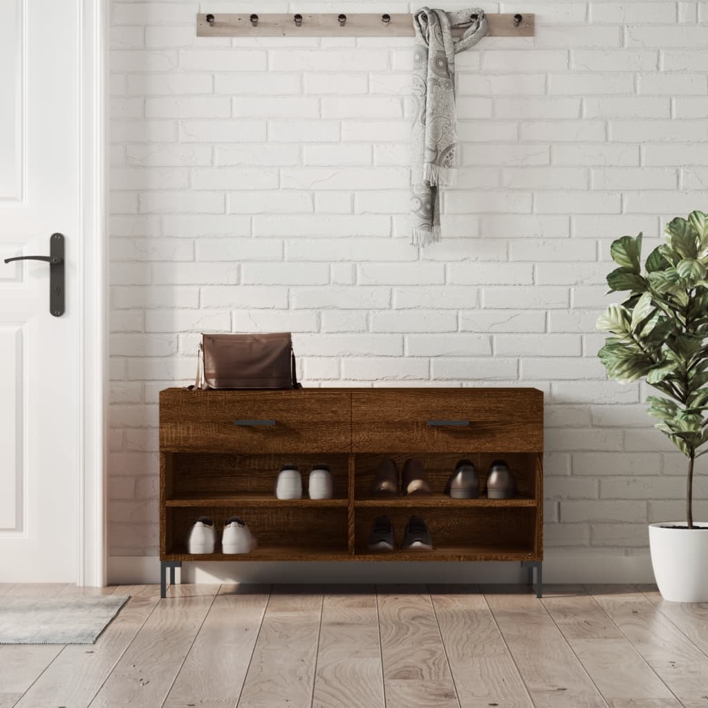 vidaXL barna tölgy színű műfa cipőpolc 102x35x55 cm