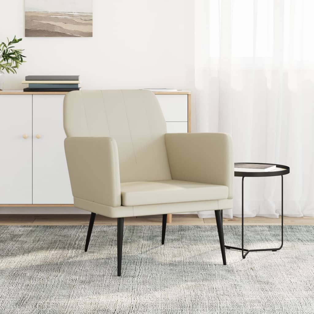 vidaXL krémszínű műbőr fotel 61 x 78 x 80 cm
