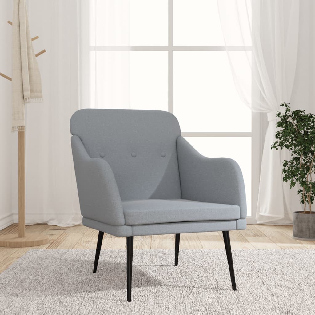 vidaXL világosszürke szövetfotel 63 x 76 x 80 cm