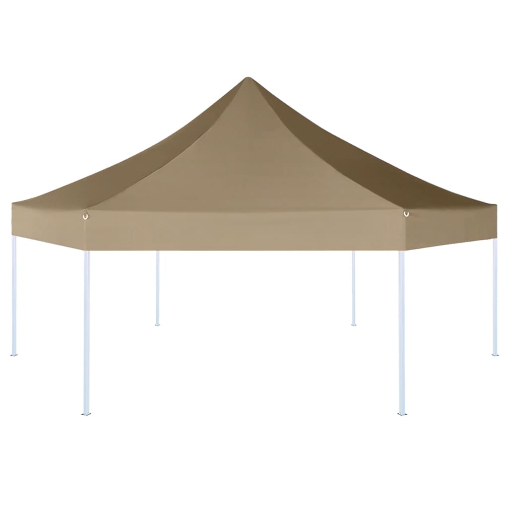 vidaXL tópszínű összecsukható hatszögletű pavilon 3,6 x 3,1 m 220 g/m²