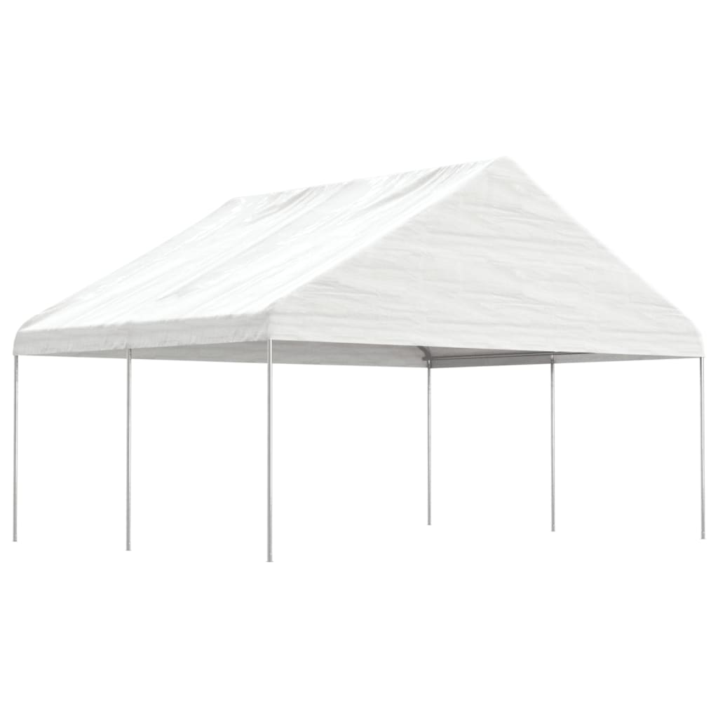 vidaXL fehér polietilén pavilon tetővel 4,46 x 5,88 x 3,75 m