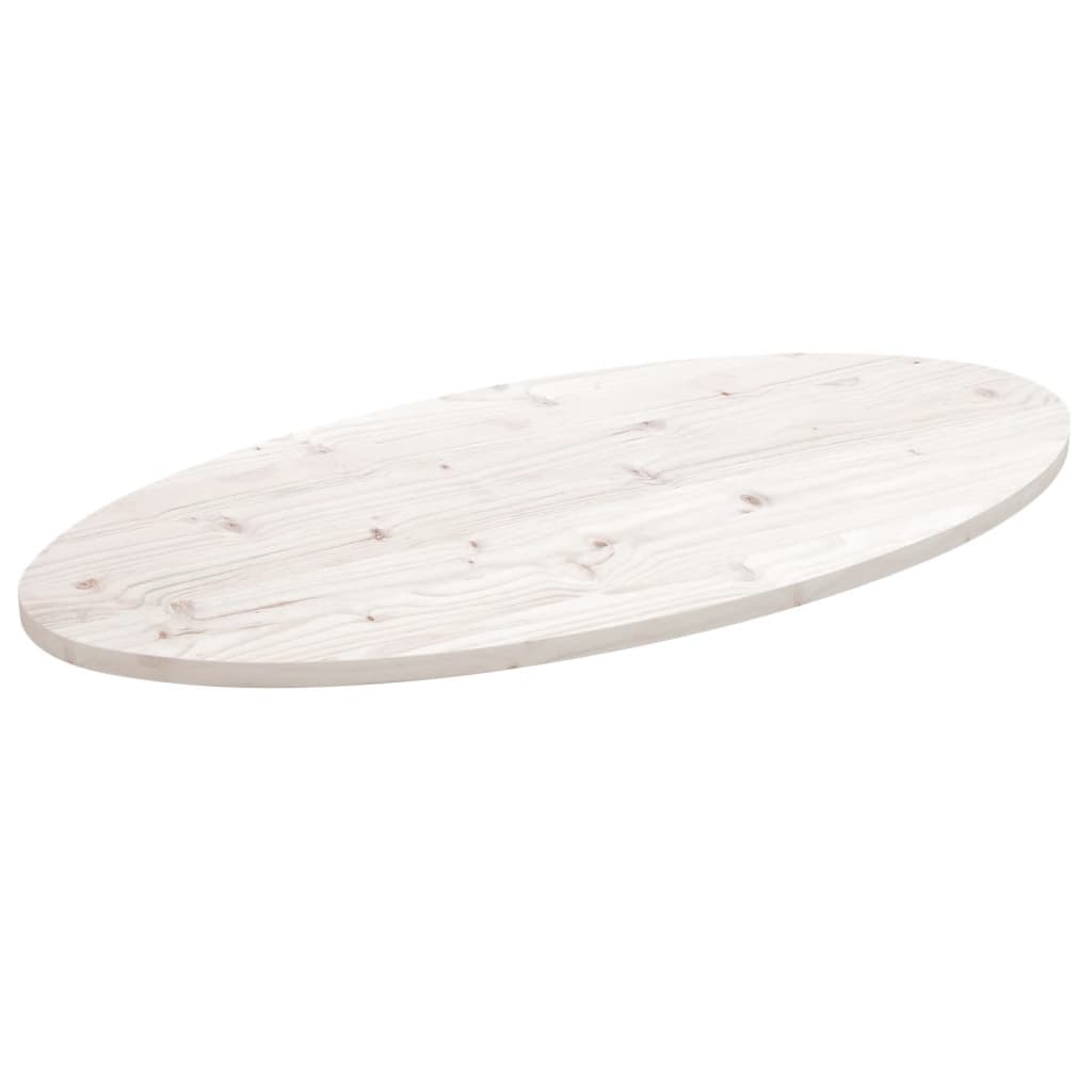 vidaXL fehér tömör fenyőfa ovális asztallap 110x55x2,5 cm