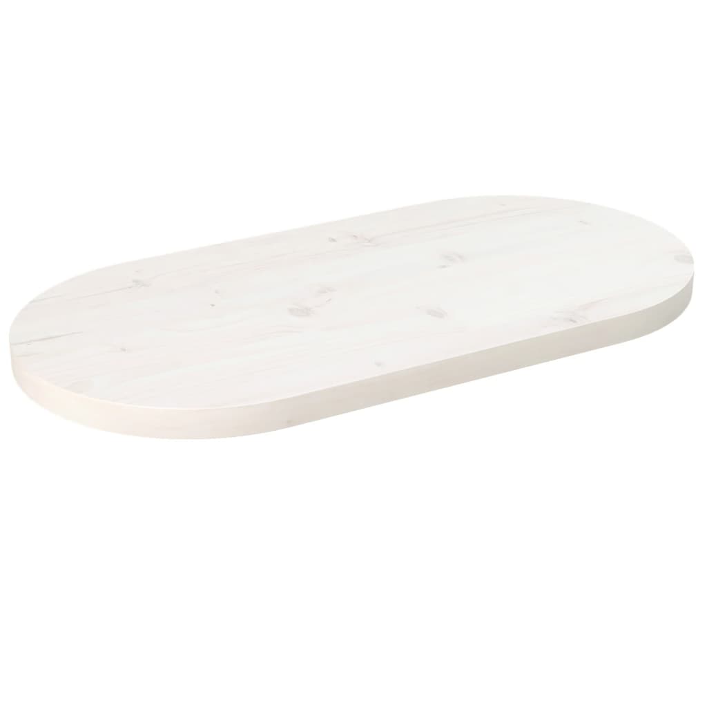 vidaXL fehér tömör fenyőfa ovális asztallap 60 x 30 x 2,5 cm