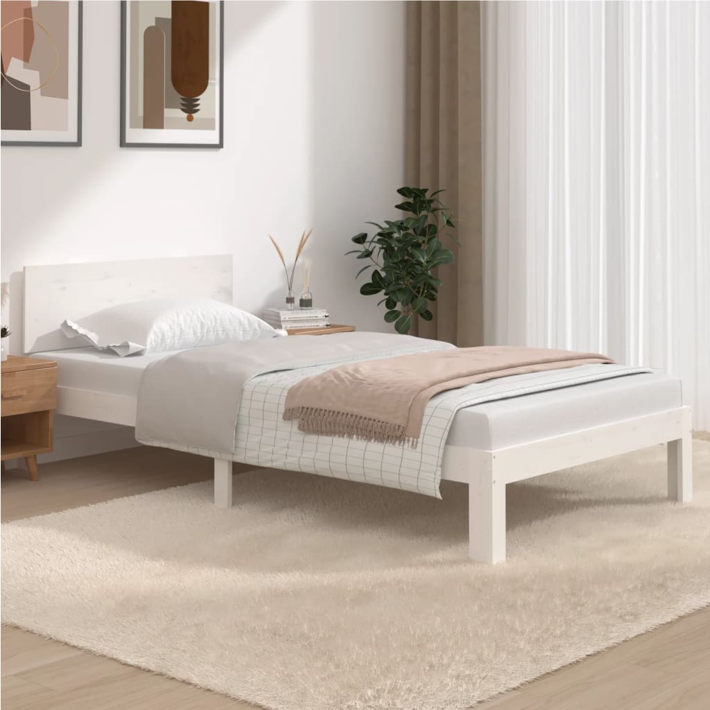 vidaXL fehér tömör fenyőfa ágykeret 100 x 200 cm
