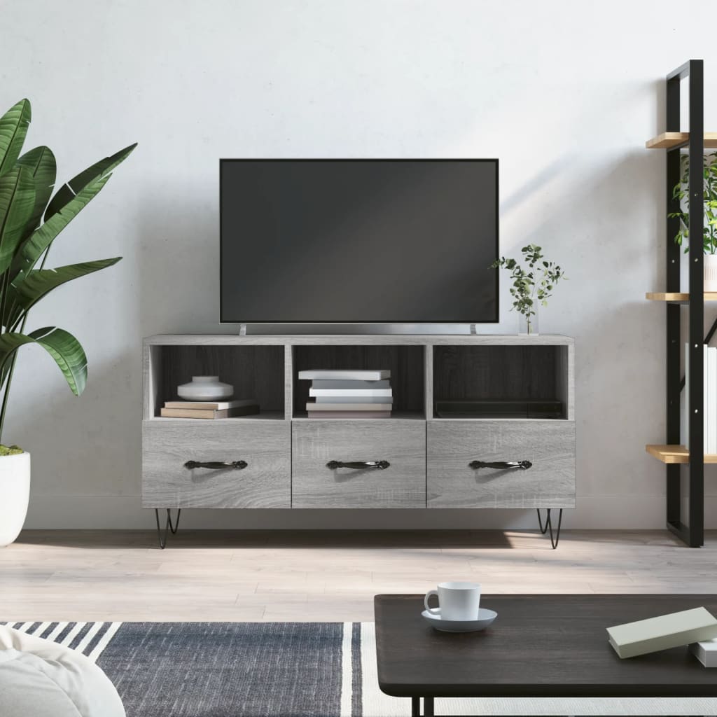 vidaXL szürke sonoma színű műfa TV-szekrény 102 x 36 x 50 cm